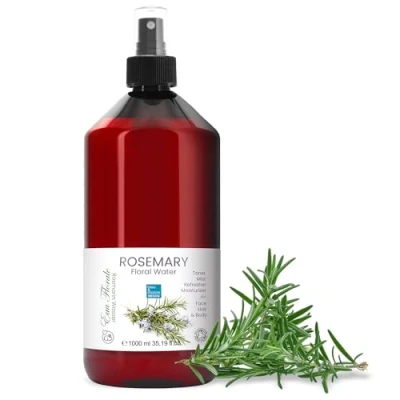 Image de bleu &amp; marine Bretania Hydrolat de Romarin 1L Lotion Tonique Anti Cernes Spray Cheveux Chute Parfum d&#039;Ambiance Pour Peaux Mixtes et Grasses, Transparente, 1 l (Lot 1)
