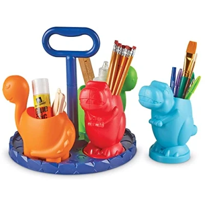 Image de Learning Resources Plateau de Rangement pour Enfants Create a Space Dinosaures de, matériel Bricolage Enfants, d’Organisation la Salle Jeux, 5 pièces, 3+