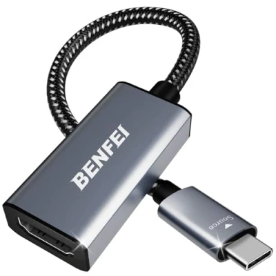 Image de Adaptateur USB C vers HDMI BENFEI 4K Compatible iPhone 15 Pro Max MacBook Noir