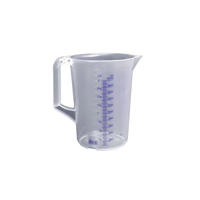 Image de hünersdorff verre doseur 2l polypropylène (PP) incassable lavable au lave vaisselle avec poignée transparent graduation bleue mesure 2000ml