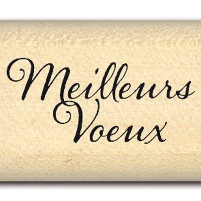 Image de Florilèges Design FA211150 Tampon Scrapbooking Mini Meilleur Vœux Beige 2 x 3 2,5 cm