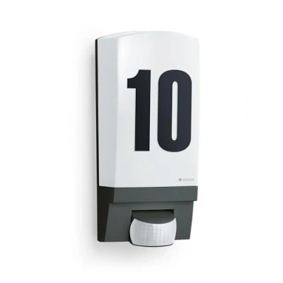 Image de Steinel Applique murale L1 avec numéro de maison Luminaire extérieur détecteur mouvement 180 Lampe extérieure 60W capteur présence, noir