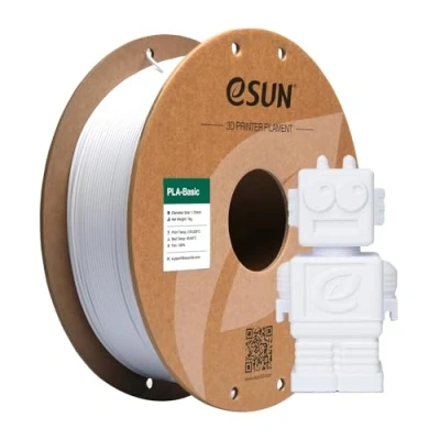Image de eSUN PLA Filament 1.75mm, Basic Précision Dimensionnelle +/ 0.05mm, Bobine de 1KG (2.2 LBS) Rapide pour 3D Imprimantes,Blanc Froid