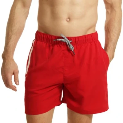 Image de Ript Performance Hommes Essentials Short de Bain à séchage Rapide avec Protection Solaire UV 50, Rouge/Blanc, XL