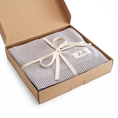 Image de Livella Couverture Bébé 100% Coton Biologique, en Tricot de Qualité Supérieure, Super Douce et Respirante, Parfaite pour la Peau Sensible Bébé, Certifiée Oeko TEX Standard 100 GOTS