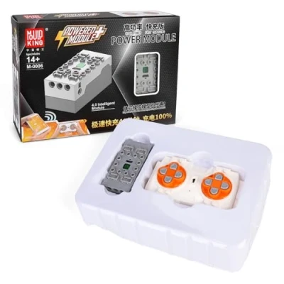 Image de Mould King Module d&#039;alimentation M0006S 4.0, avec télécommande rechargeable et boîtier de batterie, 4 accessoires mise à niveau port sortie (contrôle par
