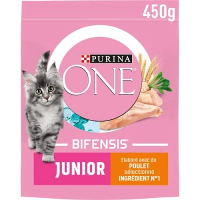 Image de PURINA ONE Bifensis Junior Croquettes Au Poulet pour Chaton Sac de 450g (L&#039;emballage Peut Varier)