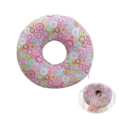 Image de Sporgo Coussin Piercing avec Trou: en Forme Donut pour Personnes Dormant sur Côté, Soulager Les Douleurs d&#039;oreille, Côté
