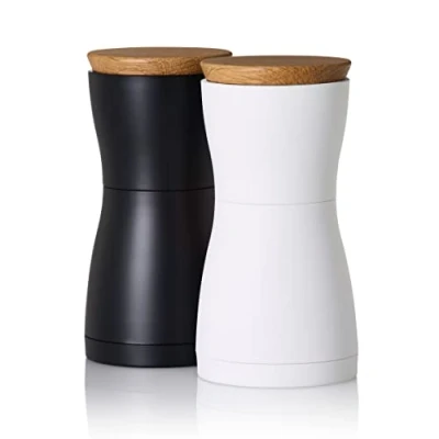Image de AdHoc MP127 Set Moulin à poivre et sel Twin, CeraCut® en céramique Noir &amp; blanc