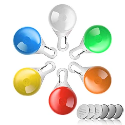 Image de HOTERB Pendentif Lumineux Chien,LED lampe pour chien,6PCS Lumières de Sécurité Colorées Chien Chat Porte clés Cyclisme Course Randonnée,Pendentif LED Étanche(6 Piles Supplémentaires)