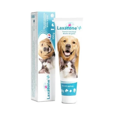 Image de LAXATONE Plus Complément Alimentaire pour Chiens et Chats Pâte orale appétente Fibres sorbitol Boules de Poils Transit intestinal