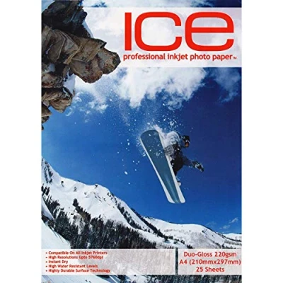 Image de ICE 100 feuilles A4 220 g/m² Papier photo Double Face brillant/brillant