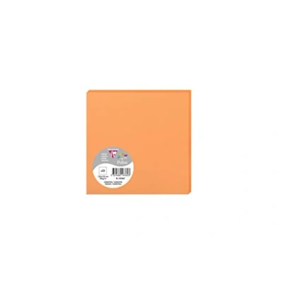 Image de Clairefontaine 1836C Paquet de 25 Cartes Simples Format Carré 13,5x13,5cm 210g/m² Coloris Clémentine Cartons d&#039;Invitation Evènements et Correspondance Gamme Pollen Papier Premium Lisse