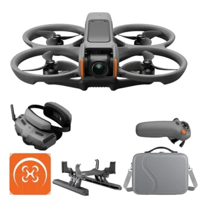 Image de DJI Avata 2 Fly More Combo (1 batterie) Bundle, drone FPV avec caméra 4K, protection d&#039;hélice, flips/roulis sur pression de touche, POV Content, Goggles 3 et RC Motion inclus