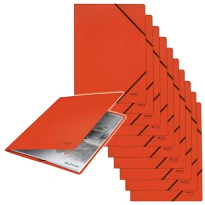Image de Leitz Recycle Chemise A4 Cartonnée avec Fermeture Élastique, Capacité 250 Feuilles A4, Carton 100% Recyclé &amp; Recyclable, Eco Responsable Neutre en CO2, Gamme Recycle, Rouge, 39080025