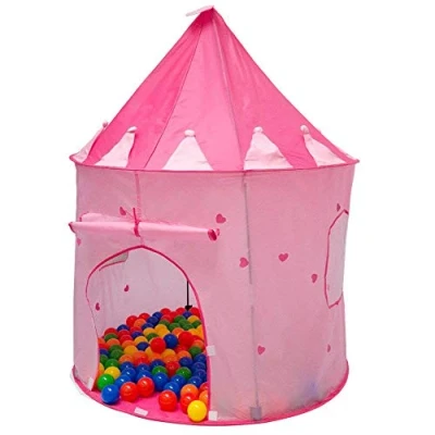 Image de LittleTom Tente de Jardin à Boules 100x100x135cm Jouet pour Petites Filles Rose