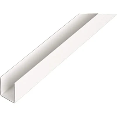 Image de Alberts 484514 Profilé en U plastique, blanc 1000 x 12 10 mm