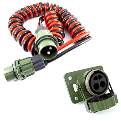 Image de Easy Link Câble spiralé OTAN 24 V 2 broches x 35 mm² 4 m Avec fiche Application pour camion.