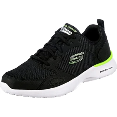 Image de Skechers Skech air Dynamight Venturik Basket Homme Bordure en Textile Synthétique Noir Citron Vert 41 EU