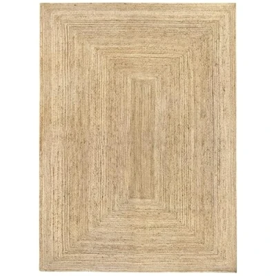 Image de HAMID Tapis Jute Naturel, Alhambra en Couleur Naturelle, 100% Fibre de Jute, Tressé à la Main, pour Salon, Salle Manger, Chambre, Couloirs, Naturelle (250x350cm)