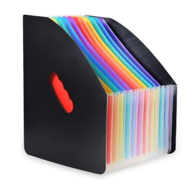Image de Classeur Rangement, A4 Porte Revue, Organiseur Documents, Range Document, Trieur à Soufflets, Extensible Rangement Papier, pour Classer les Dossiers et Fichiers de Stockage (Noir)