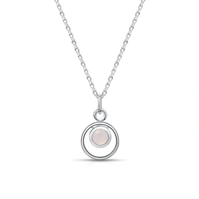Image de Amberta Lumini Collier avec Pendentif Pierre de Naissance Simulée en Argent Sterling 925 pour Femme: Juin Imitation Lune Zircon Cubique