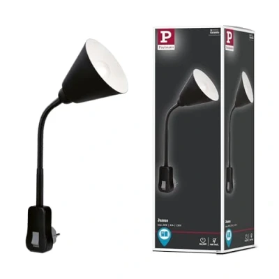 Image de Lampe à prise avec bras flexible Paulmann Junus Noir 1 ampoule 8 modes 8m de portée d&#039;éclairage