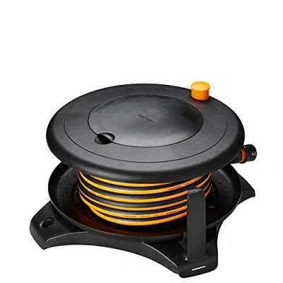 Image de Fiskars Dévidoir L, Set d&#039;Arrosage Tout en 1, Tuyau de 31,5 m, taille universelle (Ø 13 mm), Raccord universel pour Robinet, noir/orange, 1057237