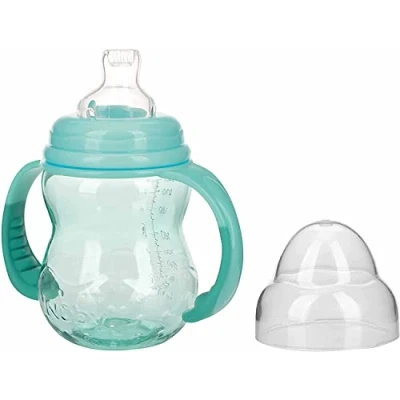 Image de Nûby Biberon d&#039;apprentissage en Tritan col large 240ml VERT 6m+ NV03001AQUA