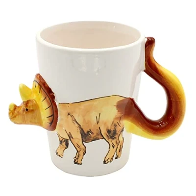Image de Dekohelden24 Tasse à café avec dinosaure en céramique Motif tricératops Dimensions : env. H x Ø 11 7 cm Capacité 300 ml