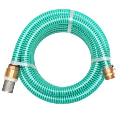 Image de vidaXL Tuyau d&#039;Aspiration avec Raccords en Laiton 15 m Vert Pompes de Jardin