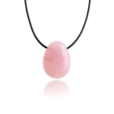 Image de PURAJA pendentif en Pierre précieuse véritable naturelle: Quartz rose Chaîne cristal avec forme de goutte y compris un noble cordon guérison/porte bonheur