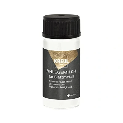 Image de Kreul 641926 99420 Lait, 20 ML, Colle Liquide spéciale à Base d&#039;eau pour la Pose de Feuilles métalliques, Finition d&#039;objets DIY en intérieur, Transparent Glossy