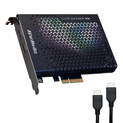 Image de AVerMedia Live Gamer 4K, GC573, Carte de Capture et Streaming Vidéo Gaming HDMI 2.0, 4Kp60 HDR, Très Faible Latence, Enregistre jusqu&#039;à 240 FPS, Eclairage RGB