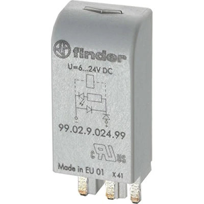Image de Finder 99.02.0.230.98 Module EMV + Varistor avec LED vert 110 220 V AC/DC pour douille 95.03/05 Rouge