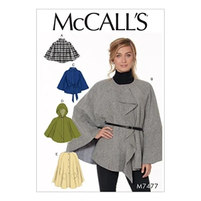 Image de McCall&#039;s Patterns Patrons de Capes et Ceinture, Multicolore, Tailles LRG XXL p, 121 x 182 cm