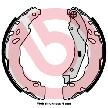 Image de BREMBO S 61 544 Mâchoires De frein 203 39 avec levier à main CITROËN: C3 II, C4 II Cactus, DS3 3 portes, PEUGEOT: 208 I 3/5 301 Berline