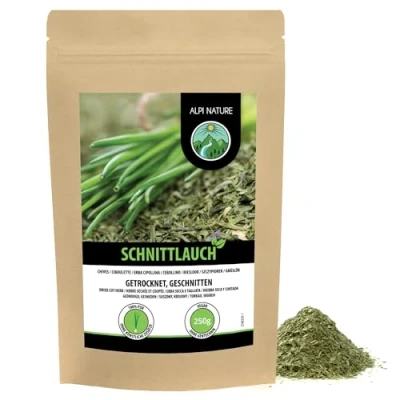Image de ciboulette séchée (250g), hachée, poireaux 100% nature, sans additifs, oignons sauvages
