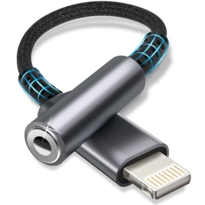 Image de Esiposs Adaptateur Lightning Jack 3, 5 mm i Phone [Certifié MFi] Ecouteur Compatible avec 14/13/12/11/X/8/Pad/i OS, Gris