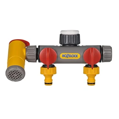 Image de HOZELOCK Sélecteur de Circuit d&#039;Arrosage Flowmax 3 Voies pour Robinet : Créer Circuits sur 1 Robinet, Vanne Débit Indépendante Chaque Sortie, Sortie Pratique [2250 0000]