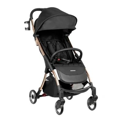 Image de Kikkaboo Poussette Cloe cadre aluminium pliable porte boisson jusqu&#039;à 22 kg [or noir]