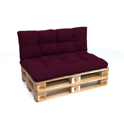 Image de POKAR Set de 2 Coussins Matelassé pour Palettes Euro: 1x Assise 120x80cm + Dossier 120x40cm, en Mousse formée à Froid, Canapé Jardin, Intérieur et Extérieur, sans Palette, Violet