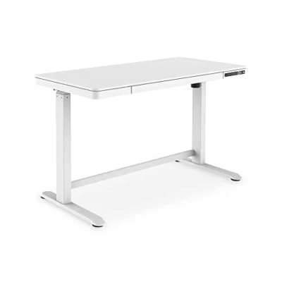 Image de DIGITUS Bureau à hauteur réglable électrique Chargeur USB Ecran LED Fonction mémoire Verrouillage des touches 1 moteur Système anti collision Tiroir 120 x 60 cm (l p) Blanc