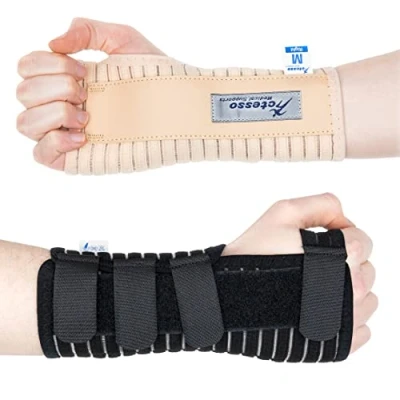 Image de Actesso Respirant Attelle de Poignet Idéal pour Les Fractures, Entorse, tendinite et Le Canal carpien (Beige Droite, M)