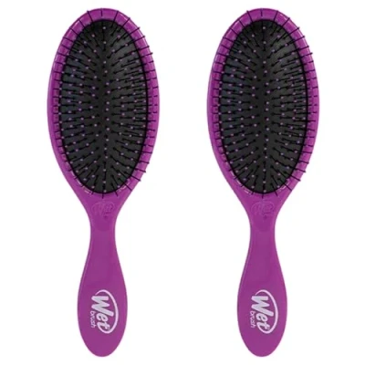 Image de Wet Brush Brosse à cheveux démêlante originale violette avec poils IntelliFlex ultra doux qui glisse facilement travers les nœuds, pour tous types de cheveux, femmes, hommes, mouillés et