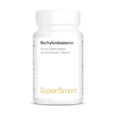 Image de Supersmart Methylcobalamine la Forme de Vitamine B12 plus Optimale Optimise le Fonctionnement du Système Nerveux Sans OGM 100 Sublingual Comprimés.