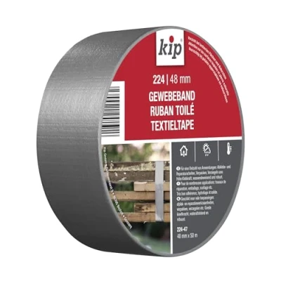 Image de Kip Ruban adhésif pour pierre 224 47 de masquage en tissu mesh idéal sur supports rugueux Dimensions : 48mm x 50m Couleur argent