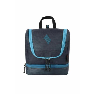Image de Trousse de toilette voyage élégante avec compartiment fond supplémentaire à suspendre nombreux compartiments rangement pour les voyages et le camping 25 x 24