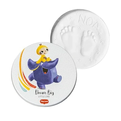 Image de Tiny Love Magic Box Round, Memory Box, Empreinte main pied bebe, Coffret bebe garçon fille, Testé dermatologiquement, Kit Argile, Cadeau personnalisé Decoration chambre Creations