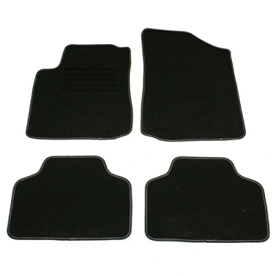 Image de DBS Tapis de Sol Voiture/Auto Semi Sur Mesure 4 Pièces : Avant + Arrière Antidérapant, Noire